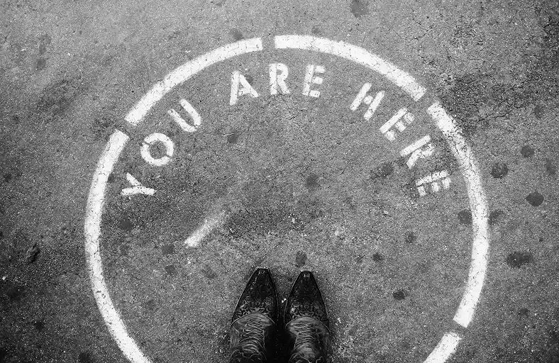 Stock photo of feet on pavement