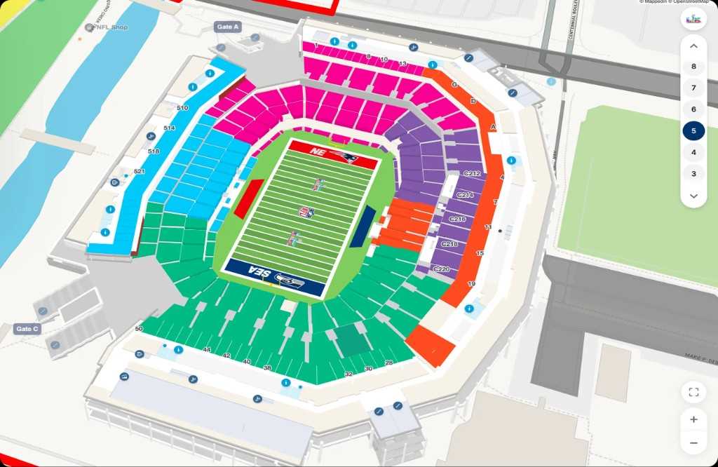 Indoor map of a large venue