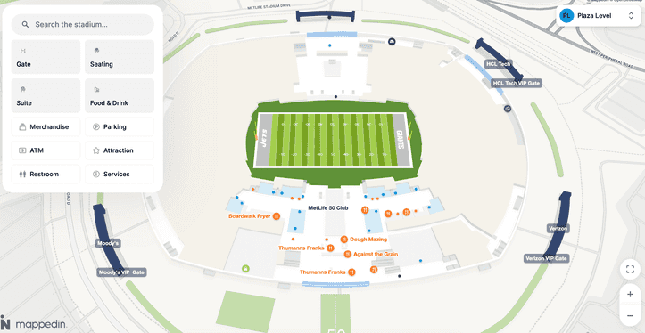 MetLife Stadium Interactive Map | Mappedin