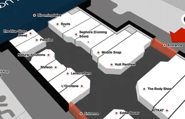 Map showing floating labels