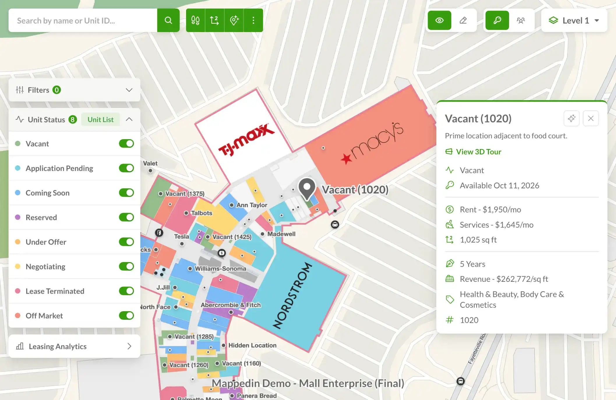 Mappedin Leasing agent view