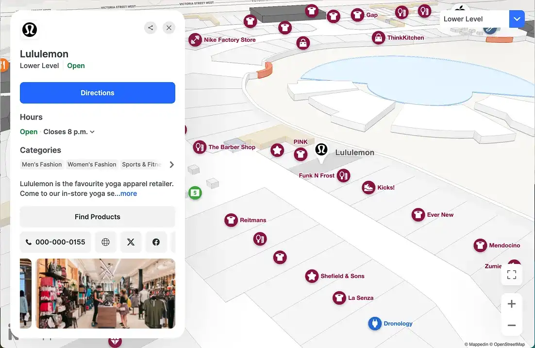 Map experience example screenshot