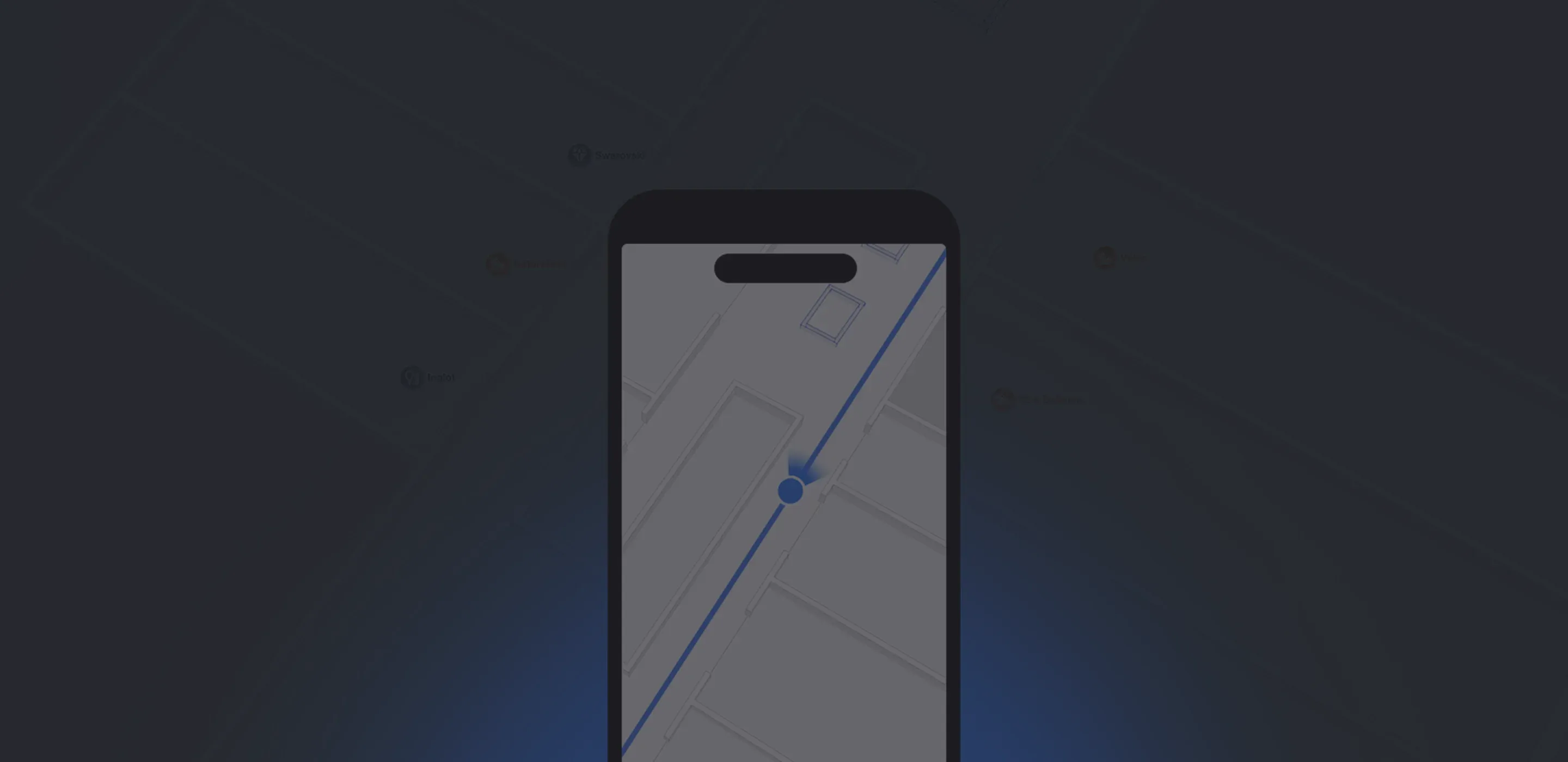 Mappedin Indoor Positioning Map on a Phone