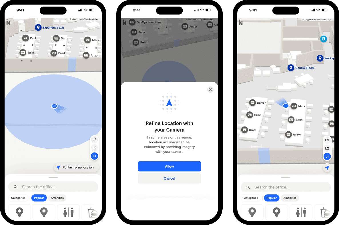 Unified blue dot positioning for indoor navigation