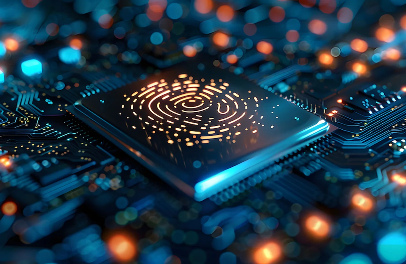 Extreme close up of computer chip