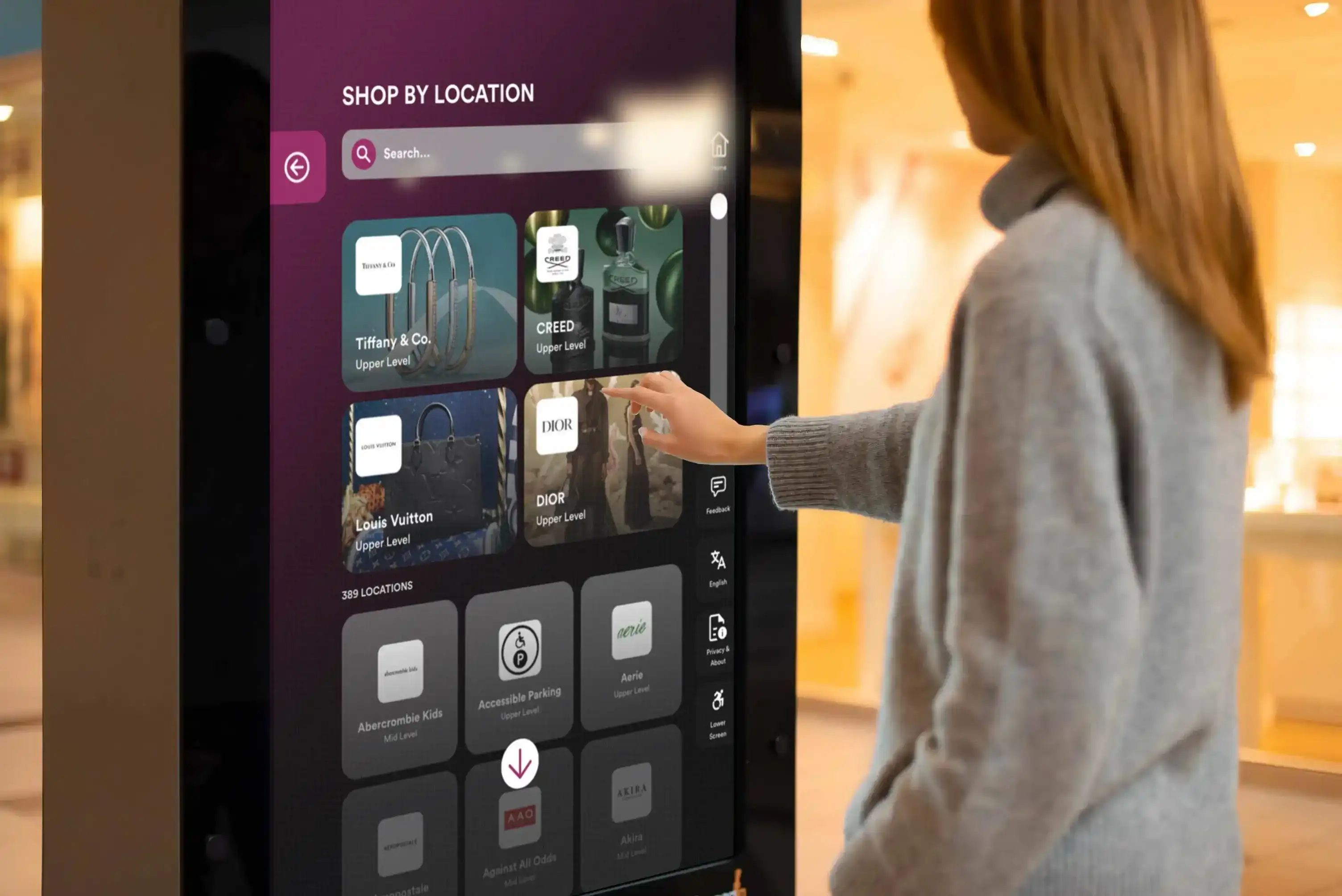 Using digital kiosk directory