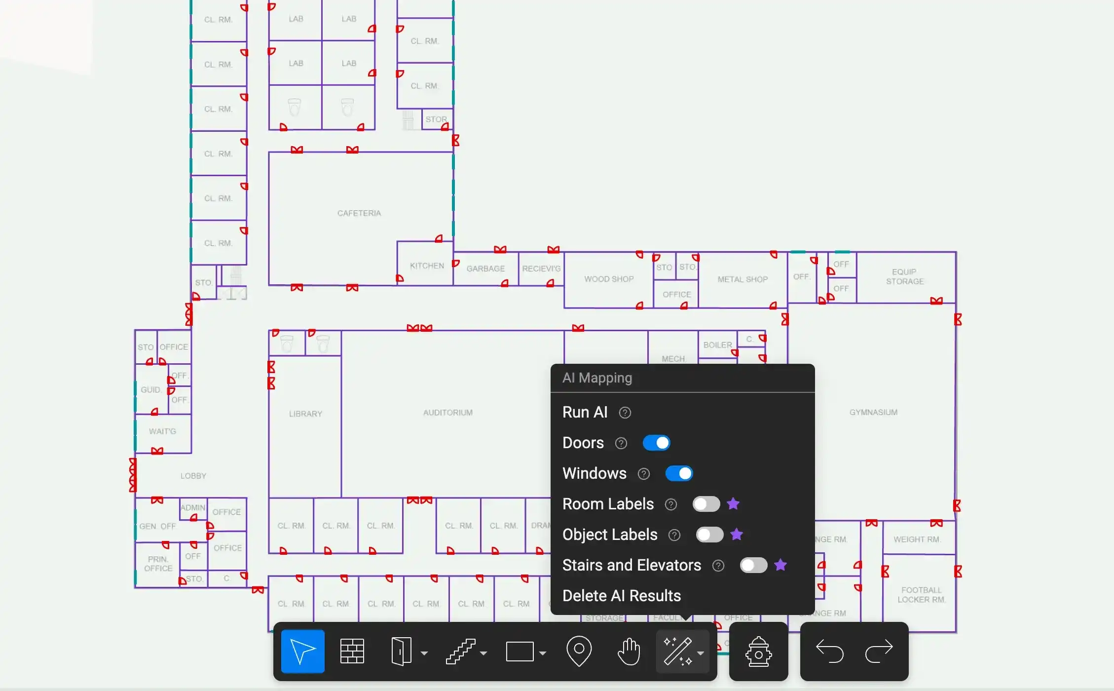 AI mapping menu