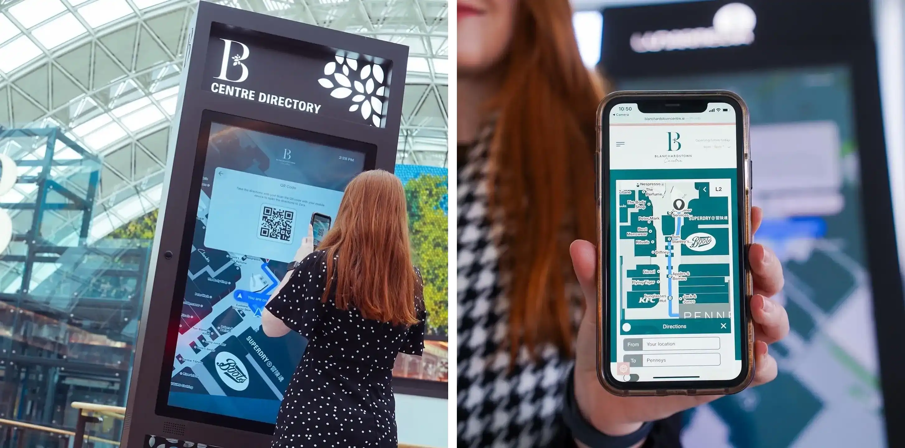 Blanchardstown Centre QR code and mobile