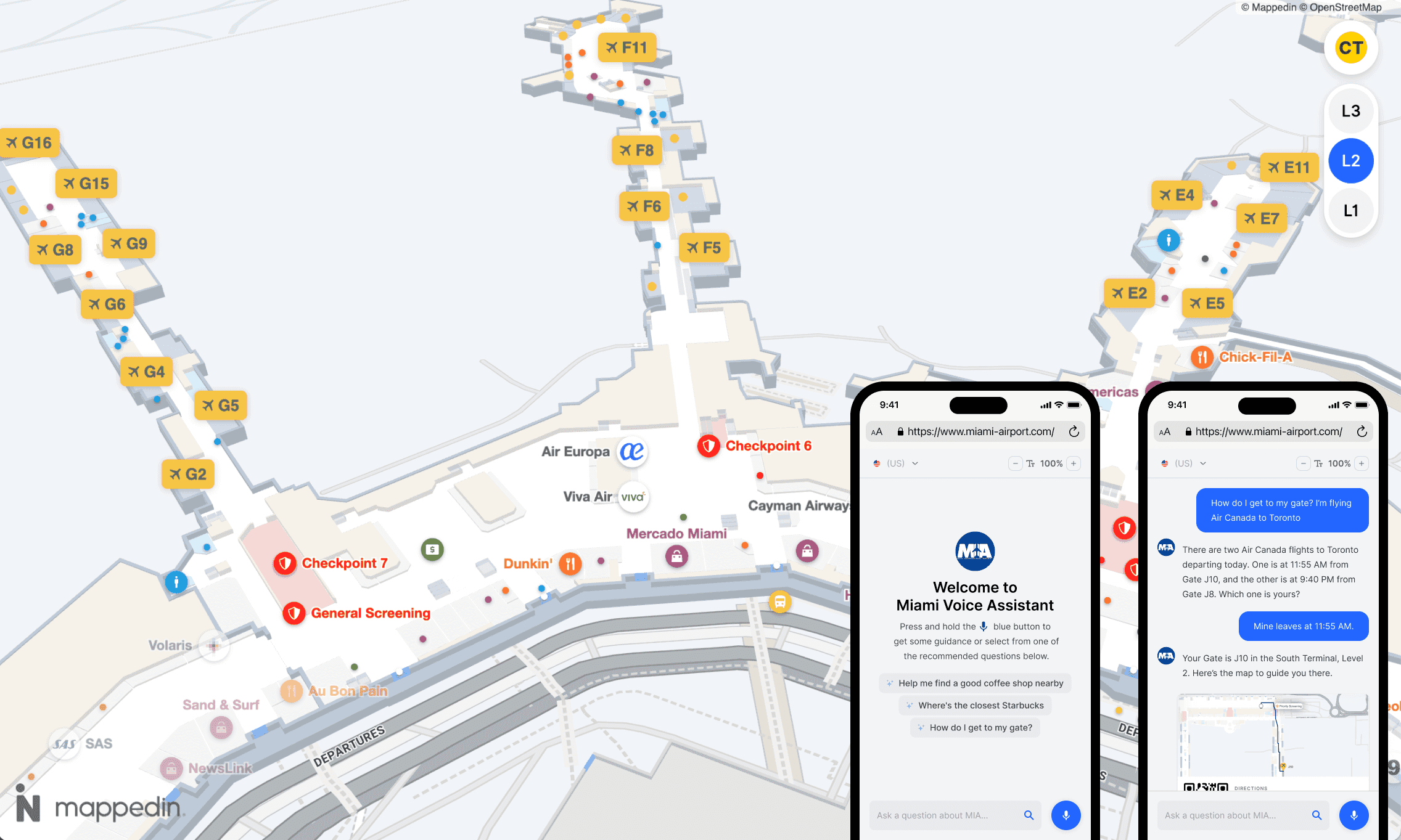 AI conversational agent for Miami airport