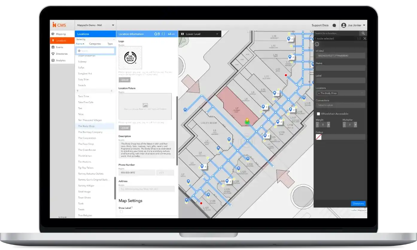Mappedin CMS desktop