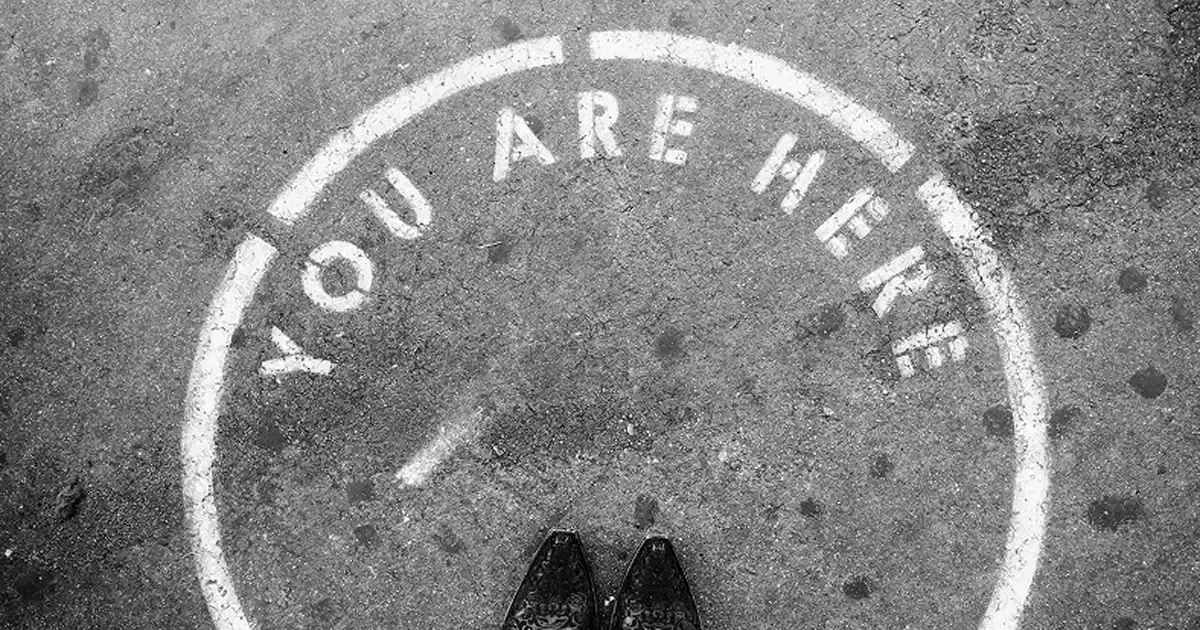 Stock photo of feet on pavement