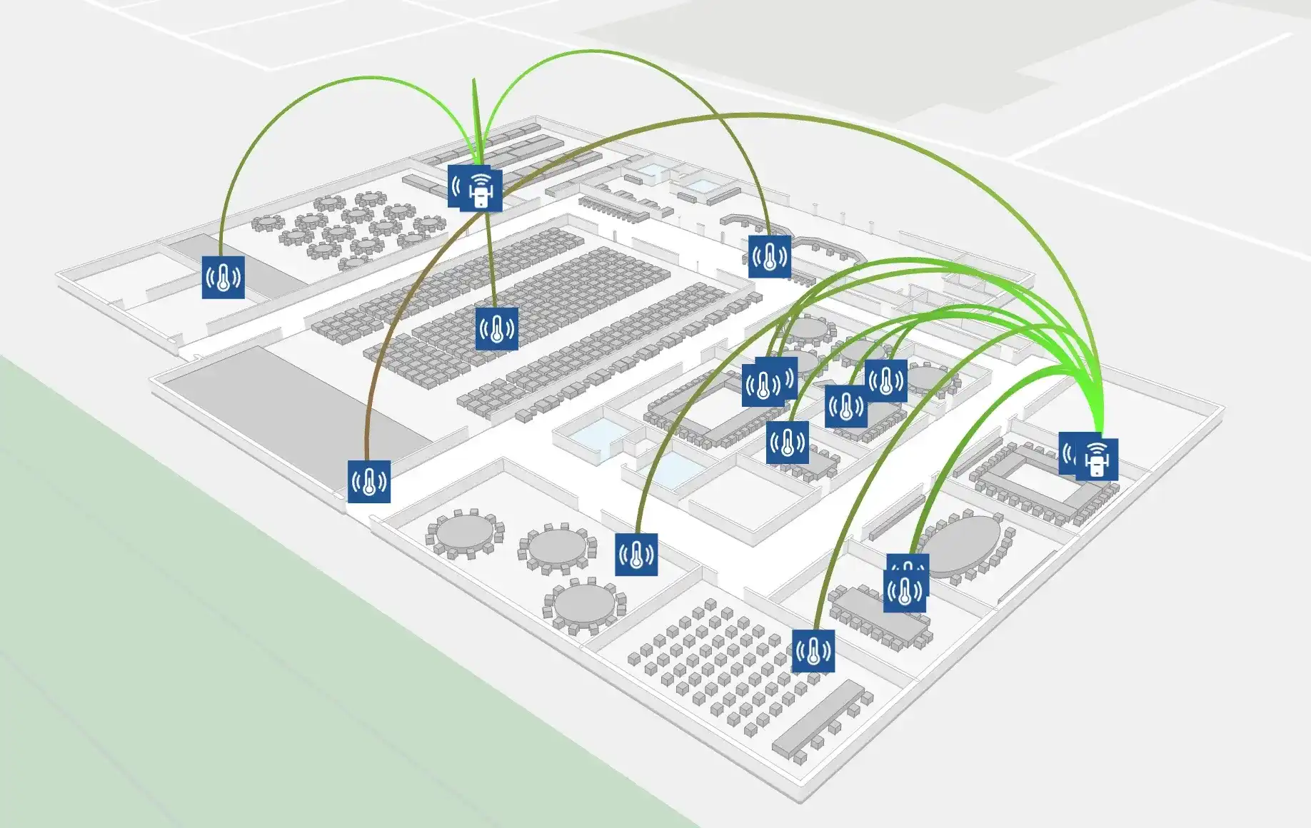 Sensors shown on map
