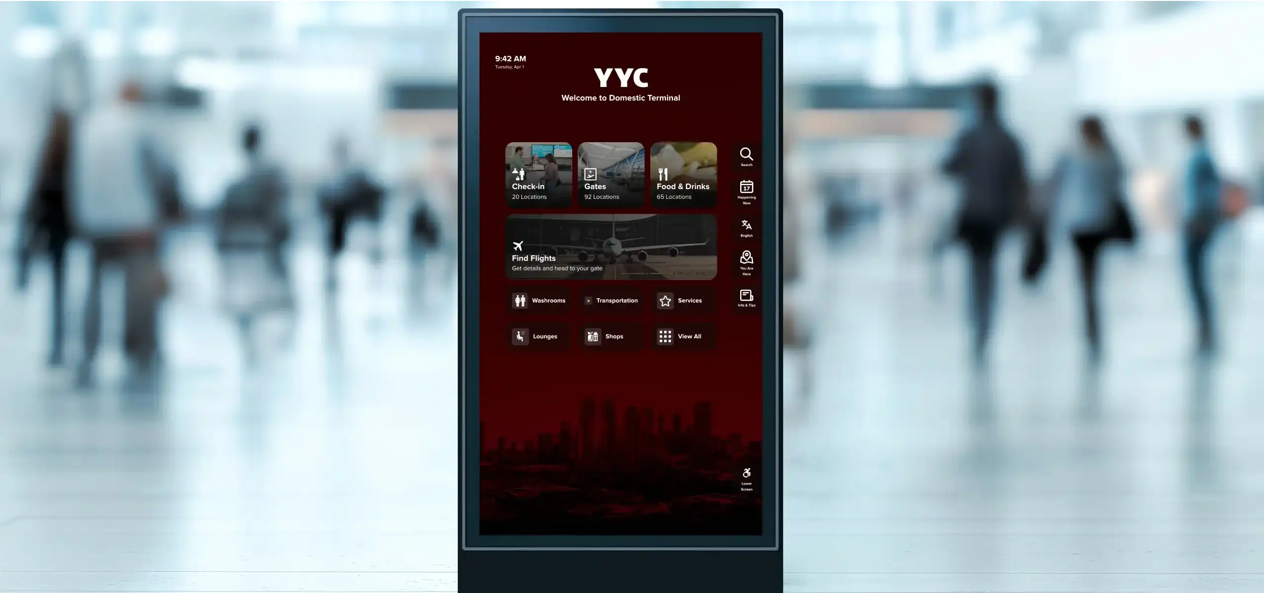 Mappedin Directory for Airports kiosk
