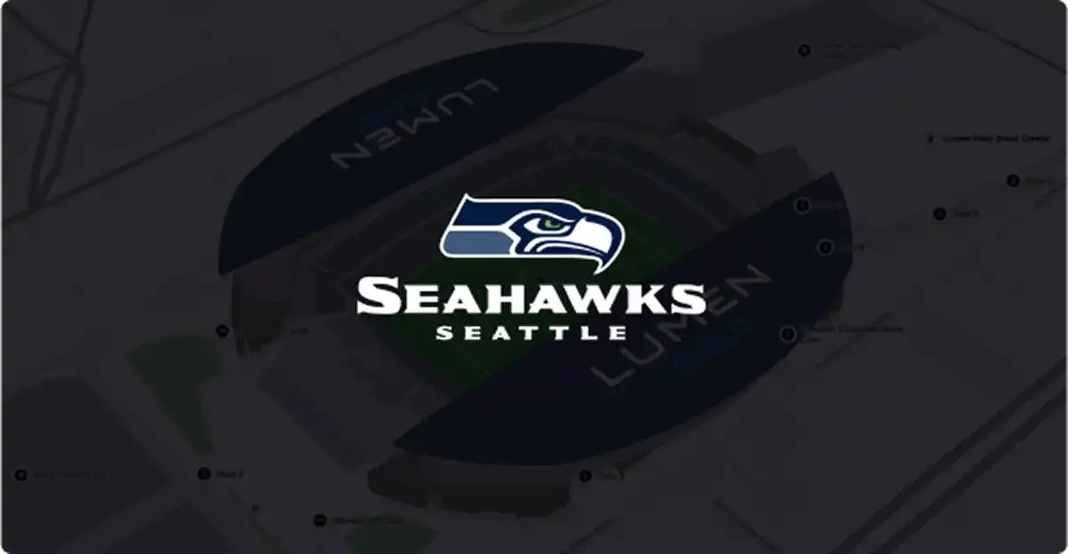 Seattle Seahawks logo and map