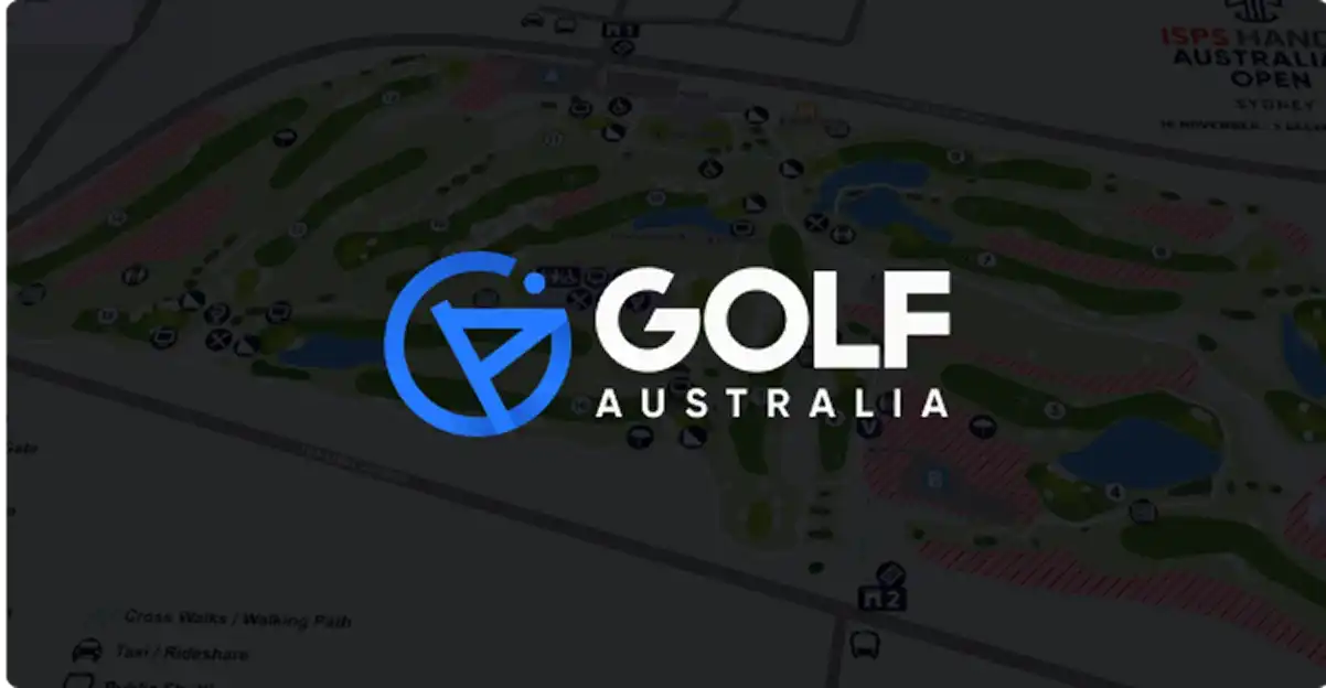Golf Australia logo and map