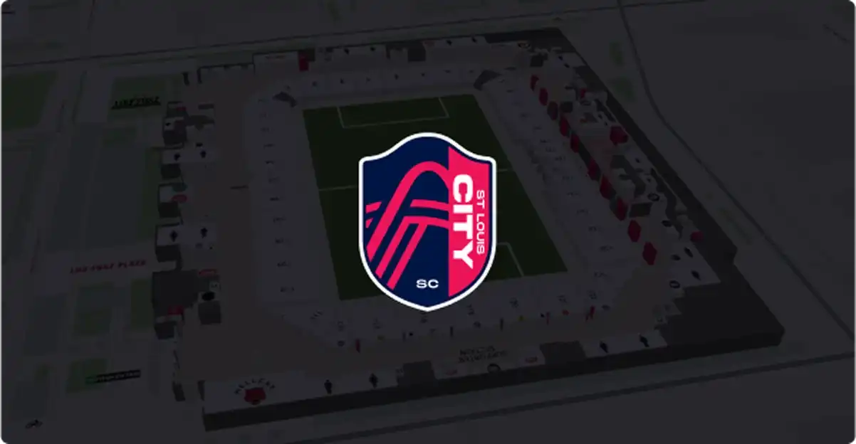 ST Louis SC logo and map