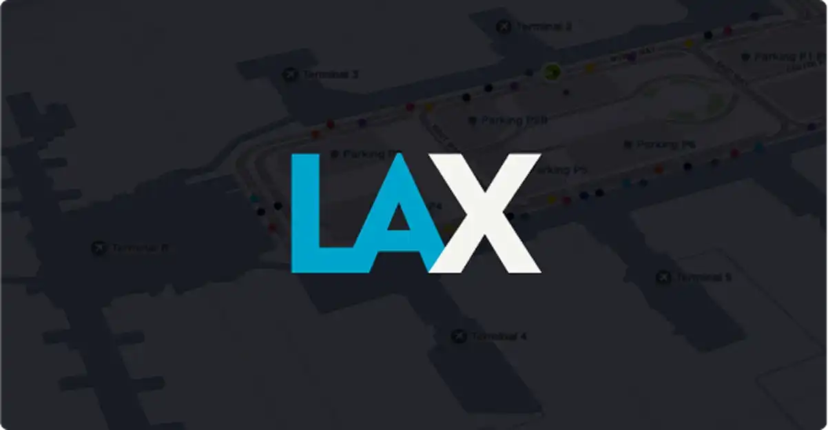 LAX logo and map